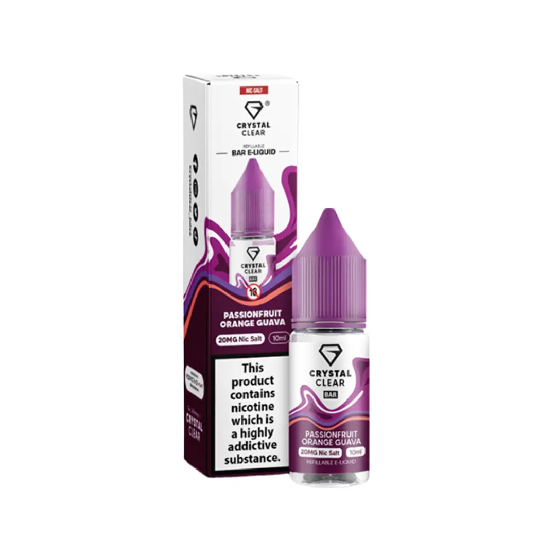 Crystal Clear Passionfruit Orange Guava 10ml Nic Salt E-liquid